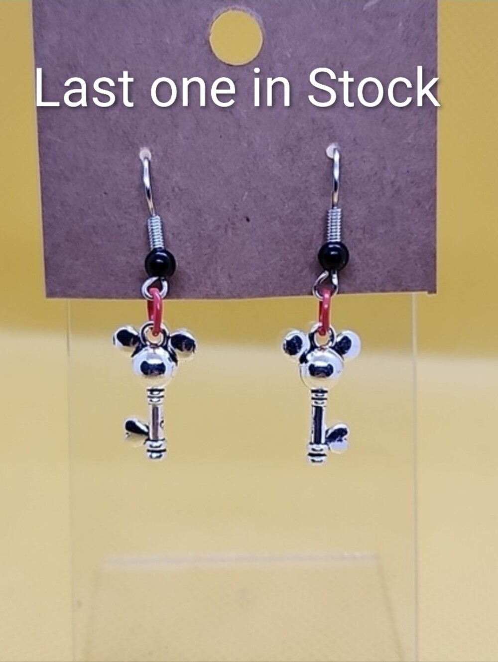 Mickey mouse key earrings
